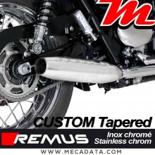 Paire silencieux Pot échappement ~ Triumph Bonneville T100 2017 + ~ Triumph Bonneville T100 Black 2017 + ~ REMUS Custom Tapered