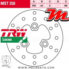 Disque de frein Avant ~ Adly RT 100 Road Tracer 2002-2006 ~ TRW Lucas MST 250