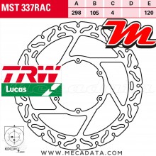 Disque de frein Avant ~ BMW F650 650 CS, ABS (K14) 2000-2005 ~ TRW Lucas MST 337 RAC