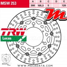 Disque de frein Avant ~ BMW F650 800 GS, ABS (E8GS) 2008-2012 ~ TRW Lucas MSW 253