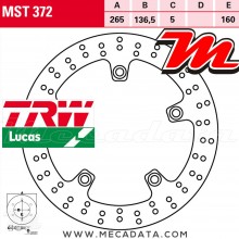 Disque de frein Arrière ~ BMW F800 800 GS ABS (4G80/4G80r) 2016+ ~ TRW Lucas MST 372