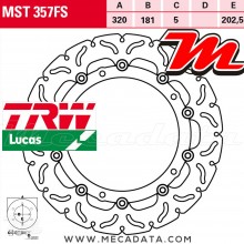 Disque de frein Avant ~ BMW F800 800 GT ABS (4R80) 2017+ ~ TRW Lucas MST 357 FS