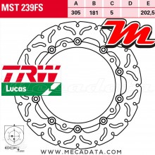 Disque de frein Avant ~ BMW R 850 C, ABS (259C) 1997-2001 ~ TRW Lucas MST 239 FS