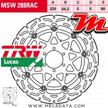 Disque de frein Avant ~ BMW S 1000 XR ABS (2X10) 2017+ ~ TRW Lucas MSW 288 RAC