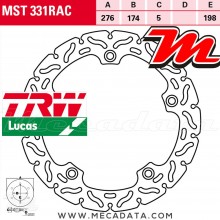 Disque de frein Arrière ~ BMW R 1100 R, ABS (259R) 1993-2001 ~ TRW Lucas MST 331 RAC