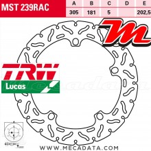 Disque de frein Avant ~ BMW K 1200 RS ABS (589) 1997-2000 ~ TRW Lucas MST 239 RAC