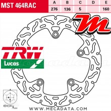 Disque de frein Arrière ~ BMW R 1200 GS Adventure LC ABS (1G12) 2016+ ~ TRW Lucas MST 464 RAC