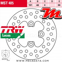 Disque de frein Avant ~ Derbi DXR 200 (SM) 2004+ ~ TRW Lucas MST 405