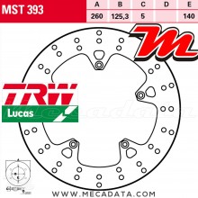 Disque de frein Avant ~ Gilera 125 Coguar (M17) 1999-2002 ~ TRW Lucas MST 393