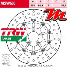 Disque de frein Avant ~ Harley Davidson XL 883 L Sportster Low (XL2) 2007-2010 ~ TRW Lucas MSW 500