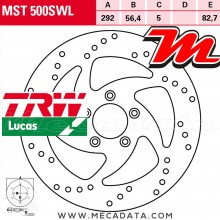 Disque de frein Avant gauche ~ Harley Davidson FLHTI 1450 Electra Glide Standard (FL1) 2004-2006 ~ TRW Lucas MST 500 SWL