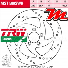 Disque de frein Avant droite ~ Harley Davidson FXDL 1450 Dyna Low Rider (FD1) 1999-2003 ~ TRW Lucas MST 500 SWR