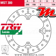 Disque de frein Avant ~ Honda MTX 50 S (AD04) 1983-1987 ~ TRW Lucas MST 300