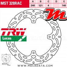 Disque de frein Arrière ~ Honda CRF 250 X 2004+ ~ TRW Lucas MST 328 RAC