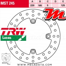 Disque de frein Arrière ~ Honda CB 600 F Hornet (PC36) 2002-2006 ~ TRW Lucas MST 245
