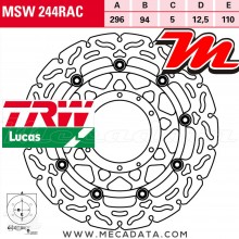Disque de frein Avant ~ Honda CBR 600 F (PC35) 2001-2007 ~ TRW Lucas MSW 244 RAC