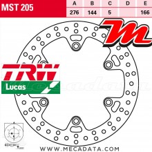 Disque de frein Avant ~ Honda VFR 750 F (RC24) 1986-1987 ~ TRW Lucas MST 205