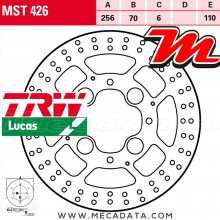 Disque de frein Arrière ~ Honda VFR 800 F ABS (RC79) 2014-2016 ~ TRW Lucas MST 426