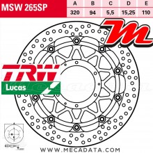 Disque de frein Avant ~ Honda CBR 1000 RA Fireblade (SC59) 2009-2016 ~ TRW Lucas MSW 265 SP