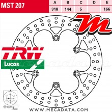 Disque de frein Avant ~ Honda ST 1100 Pan European, ABS (SC26) 1992-1995 ~ TRW Lucas MST 207