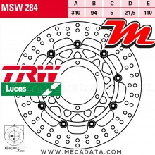 Disque de frein Avant ~ Honda CTX 1300 A ABS (SC74) 2014+ ~ TRW Lucas MSW 284