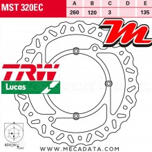 Disque de frein Avant ~ Husqvarna WRE 125 2002-2010 ~ TRW Lucas MST 320 EC