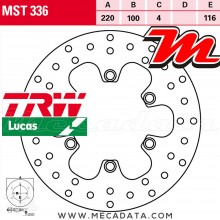 Disque de frein Arrière ~ Kawasaki KLX 250 R (LX250E) 1993-1998 ~ TRW Lucas MST 336