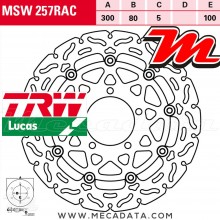 Disque de frein Avant droite ~ Kawasaki ER-6 650 F ABS (EX650A) 2005-2008 ~ TRW Lucas MSW 257 RAC