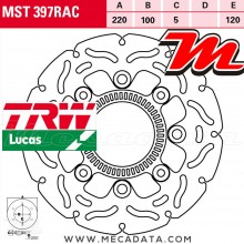 Disque de frein Arrière ~ Kawasaki Z 650 (ER650H) 2017+ ~ TRW Lucas MST 397 RAC