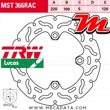 Disque de frein Arrière ~ Kawasaki ZX-9R 900 Ninja (ZX900C) 1998-1999 ~ TRW Lucas MST 366 RAC