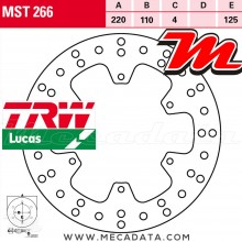 Disque de frein Arrière ~ KTM SX 150 2009+ ~ TRW Lucas MST 266