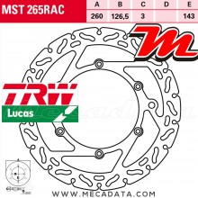 Disque de frein Avant ~ KTM XC-W 250 2003+ ~ TRW Lucas MST 265 RAC