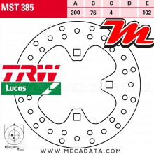 Disque de frein Arrière ~ KTM XC 450 2008+ ~ TRW Lucas MST 385