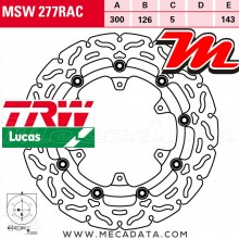 Disque de frein Avant ~ KTM 690 Enduro, Enduro R (KTM 690 LC4) 2008+ ~ TRW Lucas MSW 277 RAC