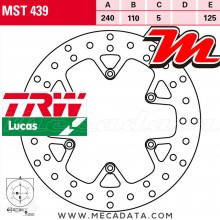 Disque de frein Arrière ~ KTM LC8 990 Adventure S (KTM LC-8) 2006-2008 ~ TRW Lucas MST 439