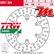 Disque de frein Avant ~ Piaggio 300 MP3 LT Sport ie (M71) 2010+ ~ TRW Lucas MST 394