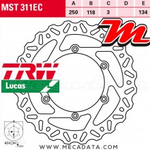 Disque de frein Avant ~ Suzuki DR-Z 400 (BF) 2004 ~ TRW Lucas MST 311 EC