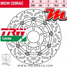 Disque de frein Avant ~ Suzuki GSXR 400 (GK73A) 1988-1990 ~ TRW Lucas MSW 220 RAC