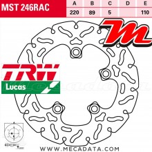 Disque de frein Arrière ~ Suzuki GSXR 600 (WVB2) 2004-2005 ~ TRW Lucas MST 246 RAC