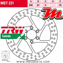 Disque de frein Avant ~ Suzuki VS 600 Intruder (VN51B) 1995-1997 ~ TRW Lucas MST 231