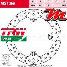 Disque de frein Arrière ~ Suzuki DL 650 V-Strom (WVB1) 2008-2011 ~ TRW Lucas MST 368