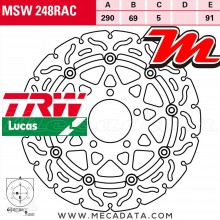 Disque de frein Avant ~ Suzuki SV 650 , S (WVBY) 2003-2009 ~ TRW Lucas MSW 248 RAC