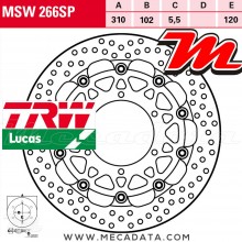 Disque de frein Avant ~ Suzuki GSXR 750 (C4) 2011+ ~ TRW Lucas MSW 266 SP