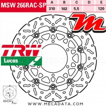 Disque de frein Avant ~ Suzuki GSXR 1000 ABS (WVCY) 2015-2016 ~ TRW Lucas MSW 266 RAC-SP