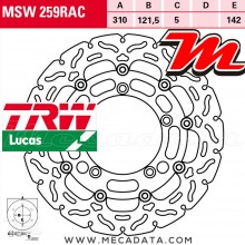 Disque de frein Avant ~ Suzuki GSF 1200 Bandit, S Bandit (WVCB) 2006 ~ TRW Lucas MSW 259 RAC