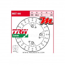 Disque de frein Arrière ~ Triumph 800 Tiger XR,XRT,XRX, ABS (A08) 2015+ ~ TRW Lucas MST 444