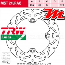 Disque de frein Arrière ~ Triumph 955 Daytona (595N) 2002-2006 ~ TRW Lucas MST 245 RAC