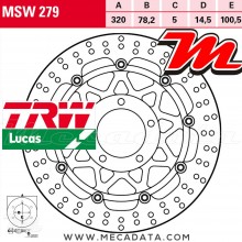 Disque de frein Avant ~ Triumph 2300 Rocket III 2004+ ~ TRW Lucas MSW 279