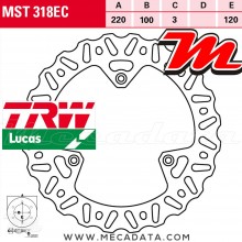 Disque de frein Avant ~ Yamaha YZ 80 (4GT/4LB) 1993-1997 ~ TRW Lucas MST 318 EC