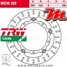 Disque de frein Avant ~ Yamaha YP 125 X-Max Business (SE54) 2010+ ~ TRW Lucas MSW 269